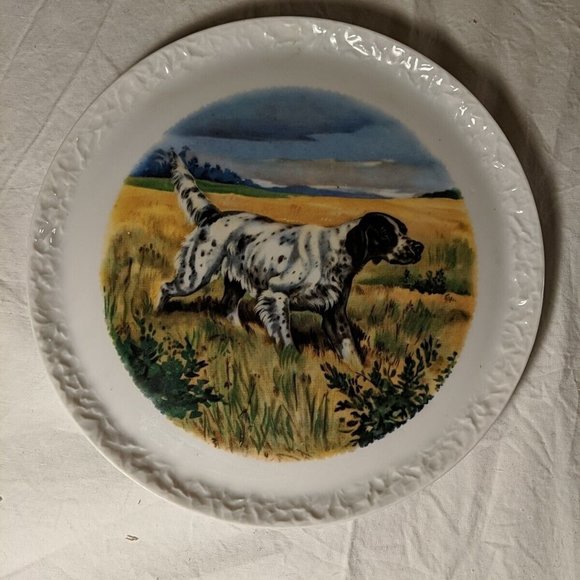 Made in Germany Decorated in Canada set of 2 Hunting dog vintage plates spaniel - Picture 2 of 11